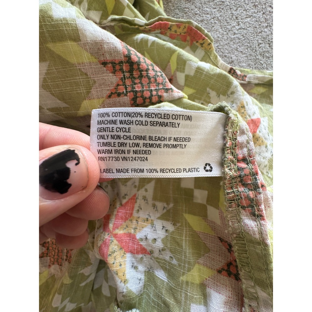 Universal Thread Green Star Quilt Print Smocked Maxi Dress Cotton Small - Picture 7 of 7